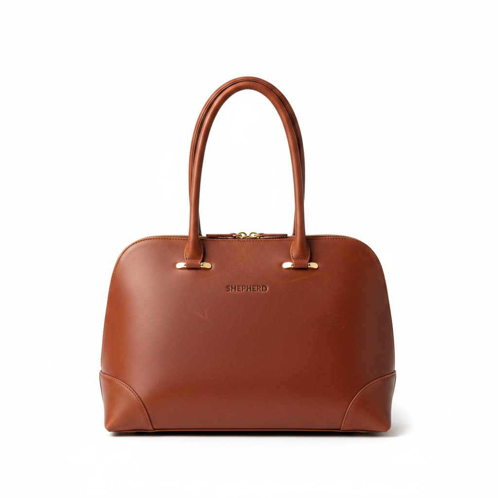 Brown Dome Tote - Front White BG