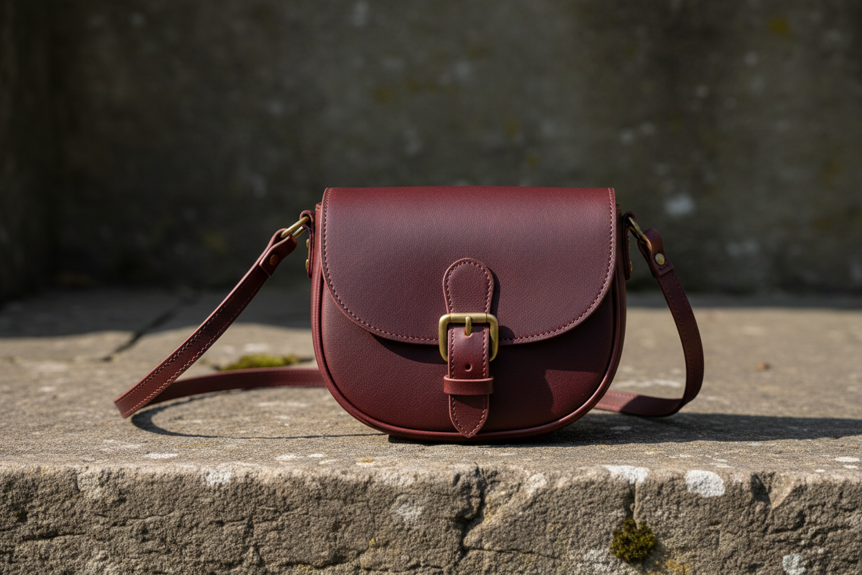 Burgundy Saddle Crossbody