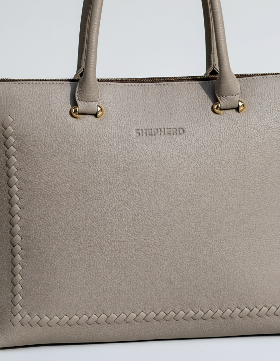 Close-up of braided leather details