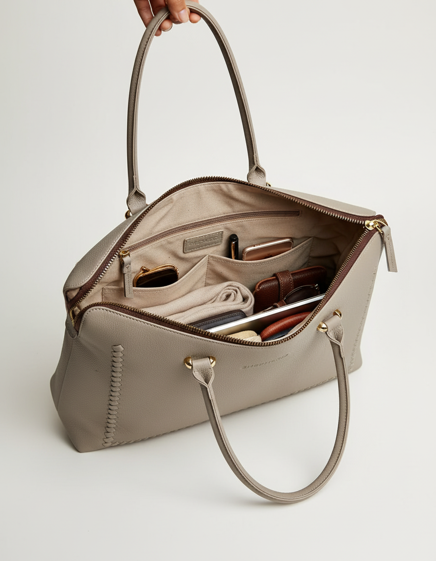 Interior view of tote bag